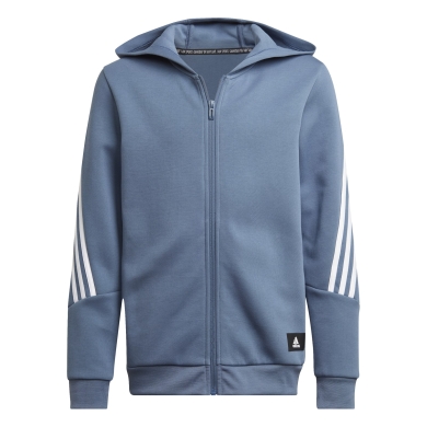 adidas Hooded Jacket Future Icons 3-Stripes Blue-Grey Boys